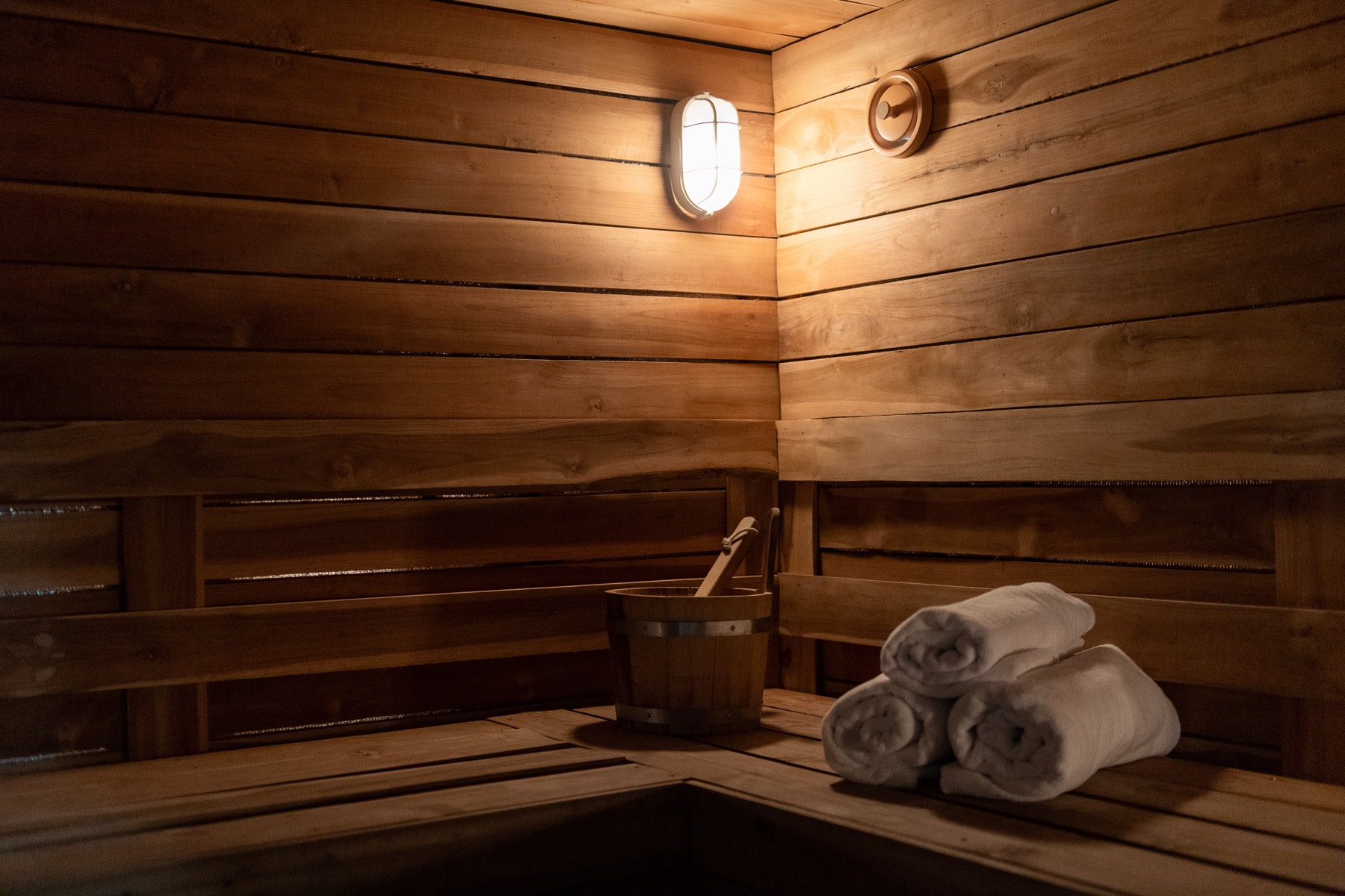 Sauna cabin used for daily recovery